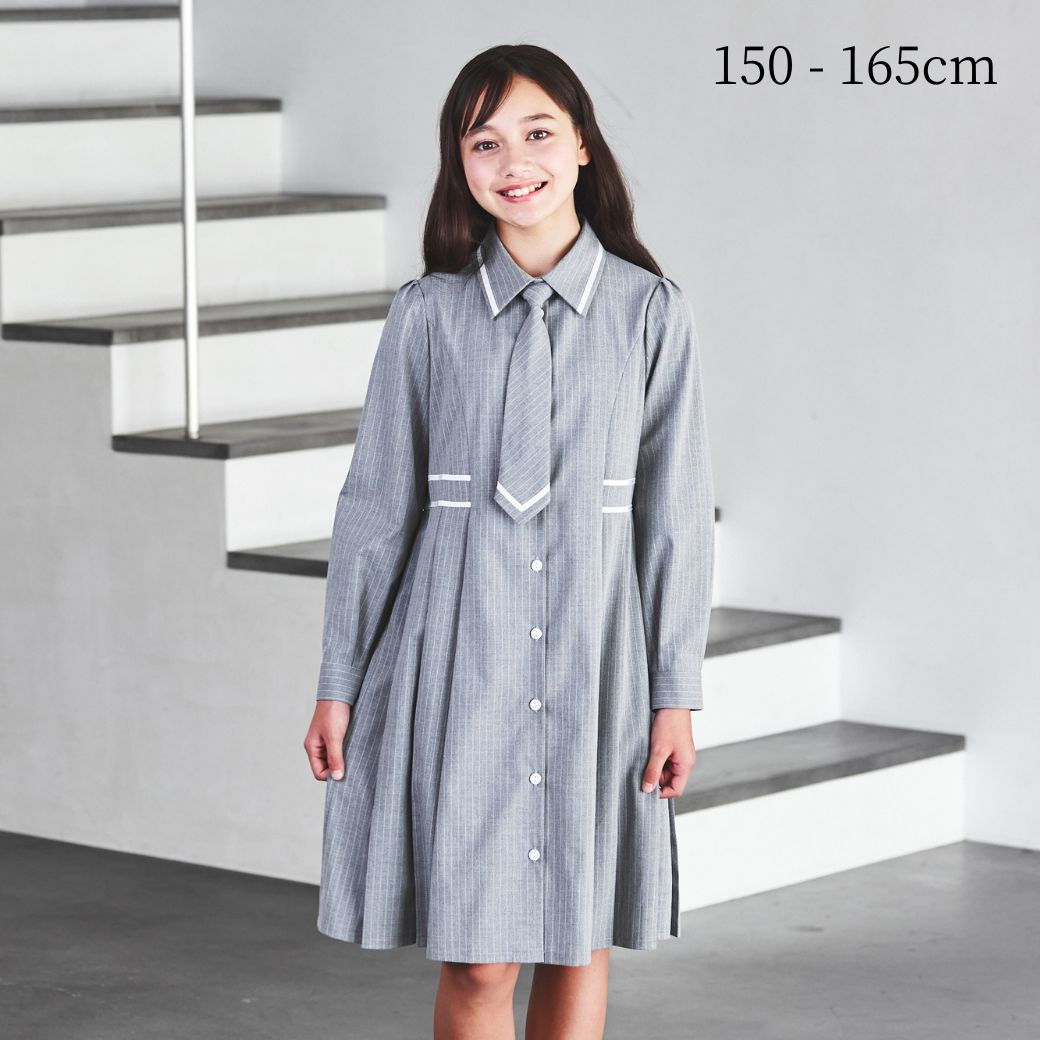 期間限定50％OFF】ピンストライプラインアクセントワンピース 150 160