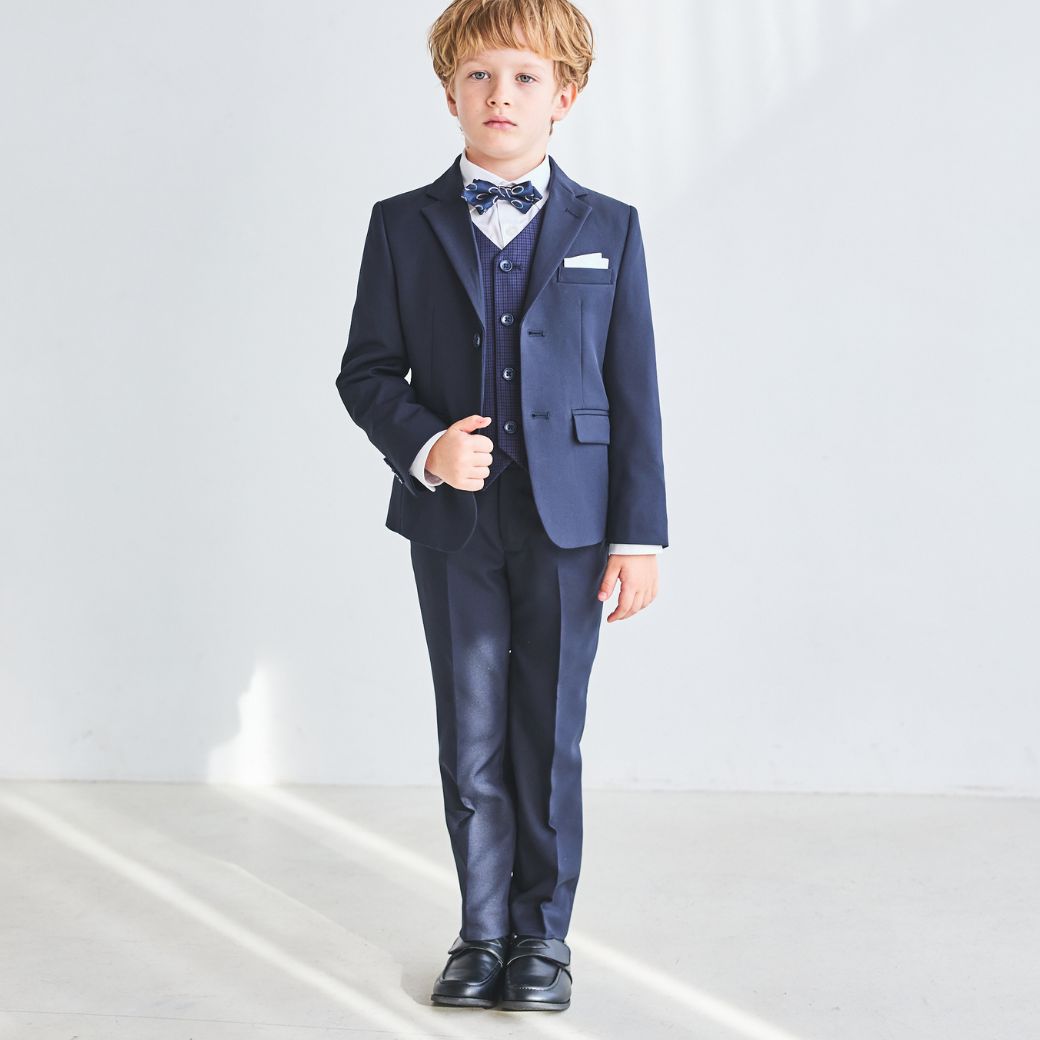 蝶タイロングパンツスリーピーススーツ 110 120 130cm (8471-5402