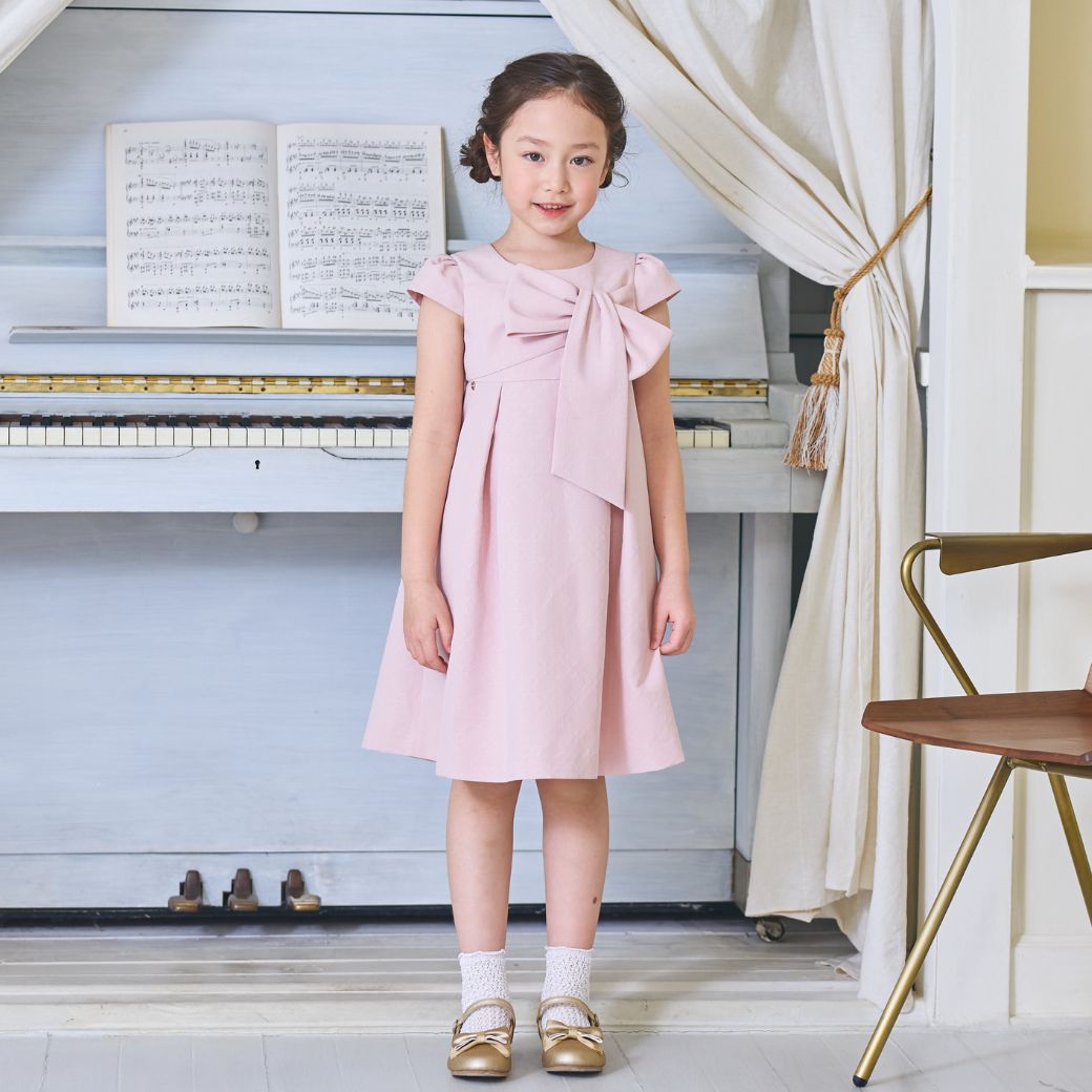 ジュニア】アートリボンAラインドレスワンピース 140 150cm (8536