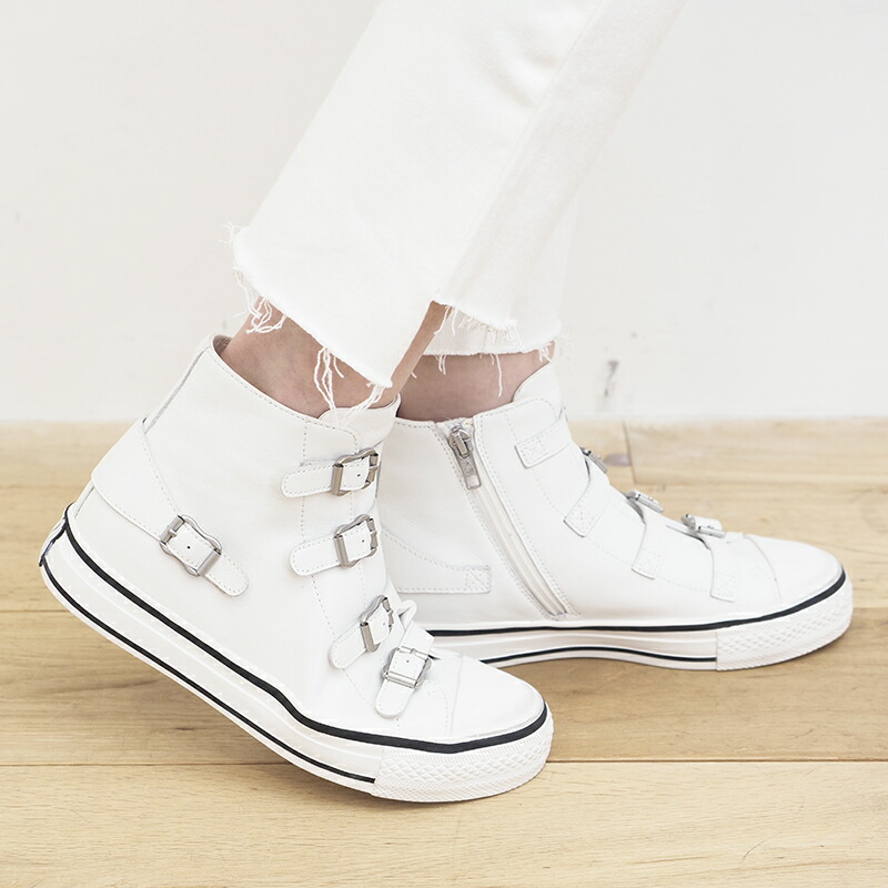 22SS新作】ASH アッシュ VIRGINE 132212 ハイカットジップアップレザー