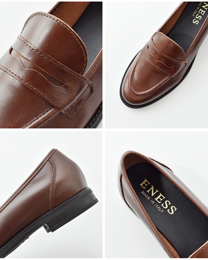 楽天市場】eness エネス カウレザー コイン ローファー st-1201