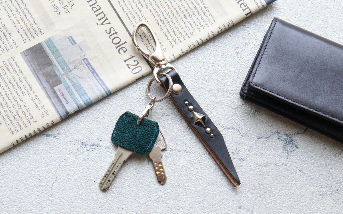 楽天市場】【日本製】ZOO(ズー) 牛革×象革 ブラック スタッズ手打ち