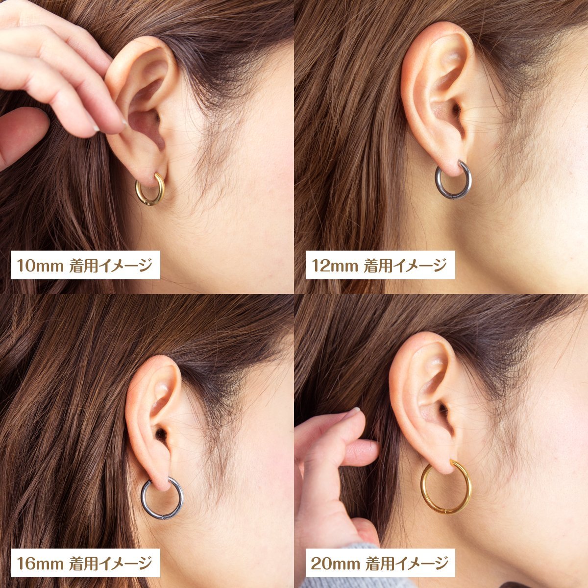 楽天市場】フープ ピアス メンズ レディース 6サイズ 細い 2mm 2.5mm