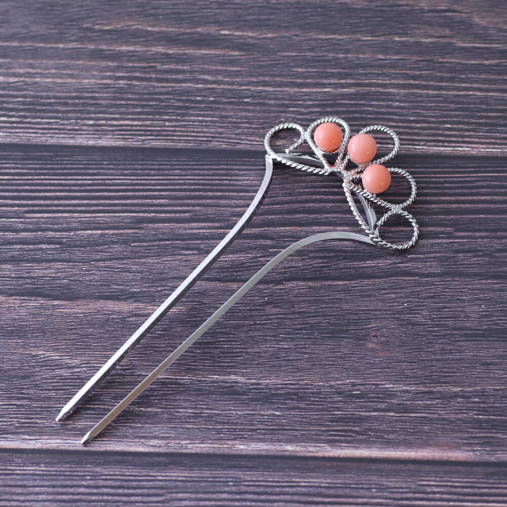 楽天市場】≪1年保証付き≫ ピンク珊瑚3ヶ付きかんざし 二本 3月