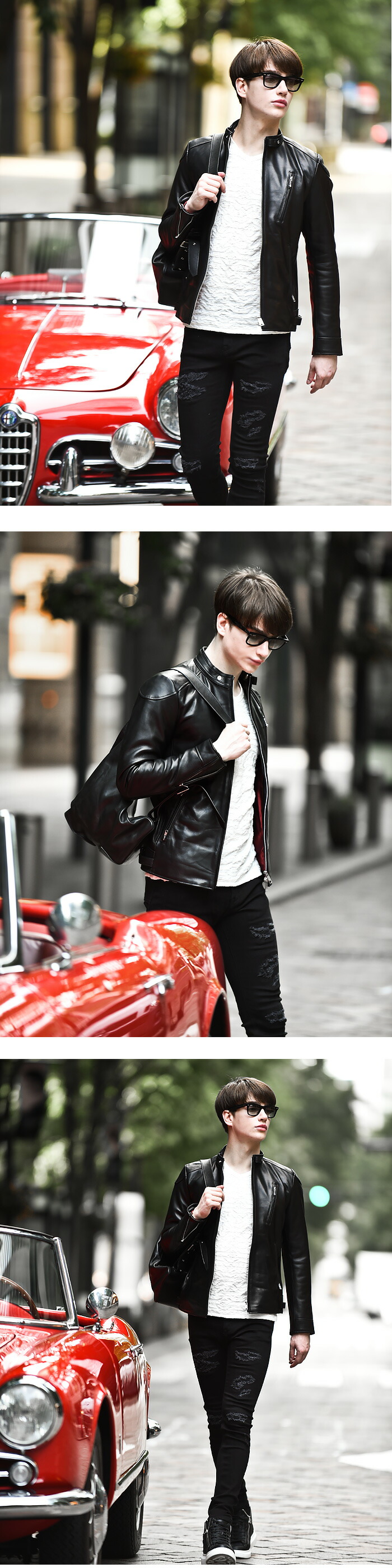 PHANTOM(ファントム)レザー シングル ライダースジャケット PUREGOLD