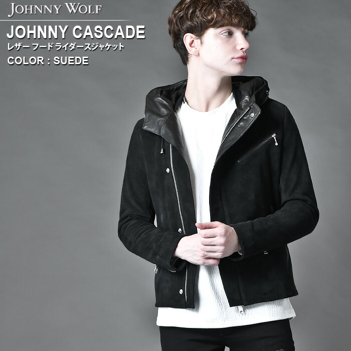 JOHNNY CASCADE(ジョニーカスケード) フード ライダース レザー