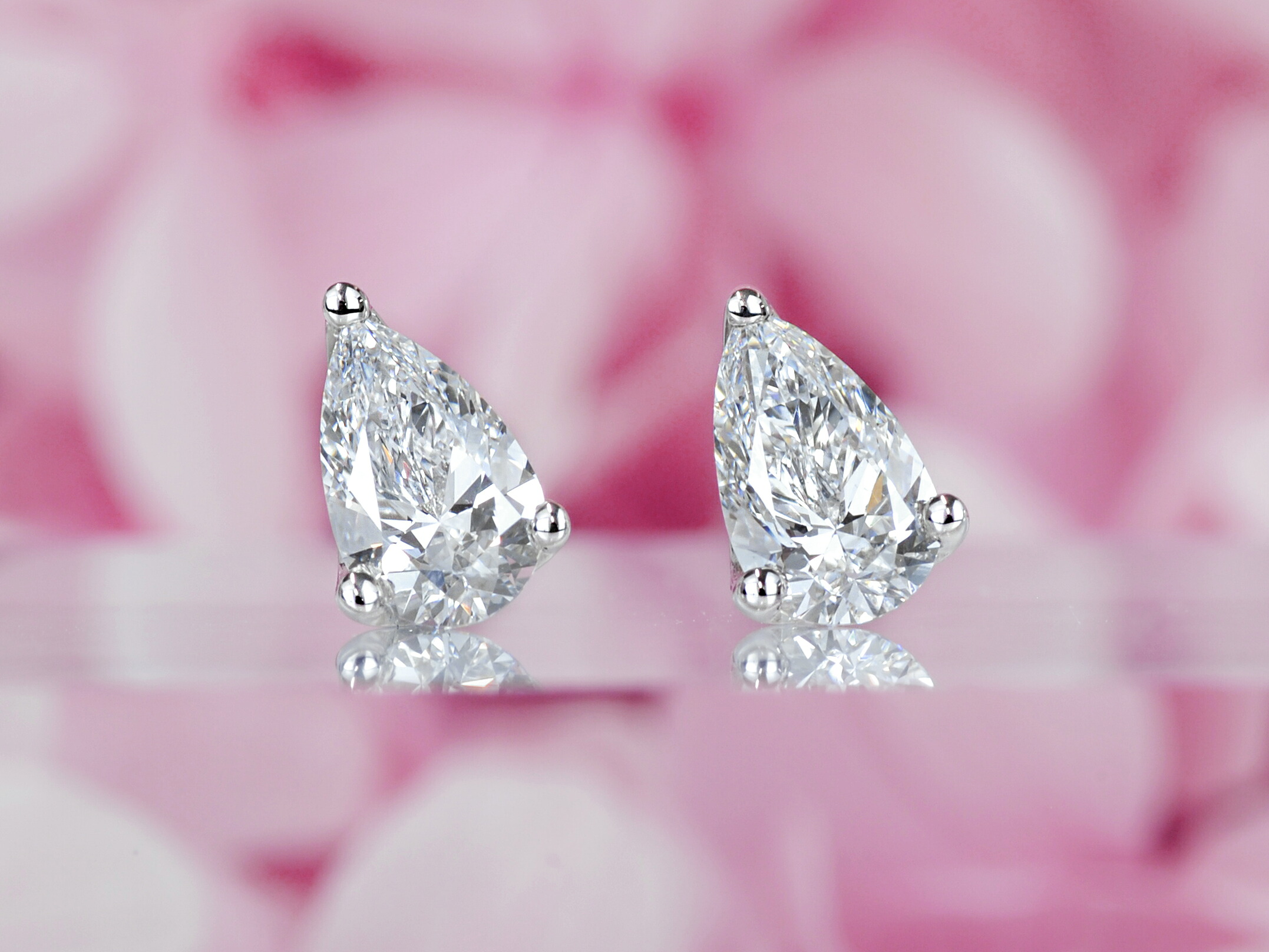 楽天市場】【シンプルペアシェイプピアス】天然ダイヤモンド 0.51ct