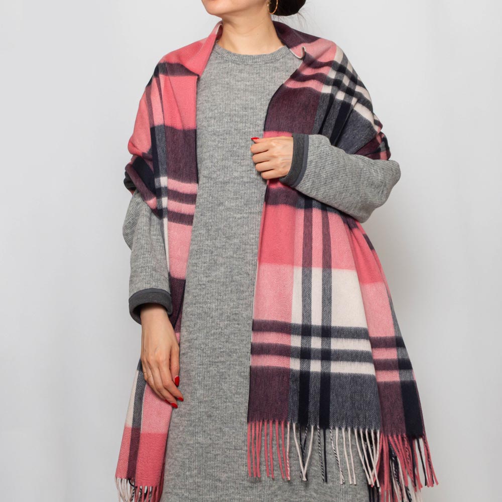 Joshua Ellis(ジョシュア エリス)チェック カシミアストール Primary