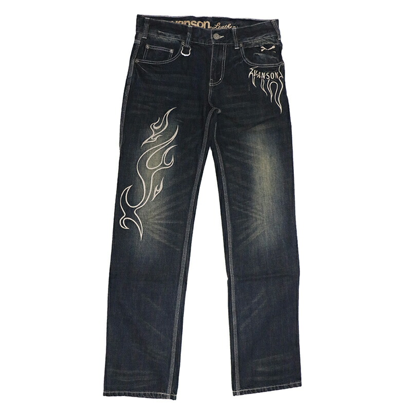 楽天市場】VANSON ばんそん クロススカル 刺繍 デニム パンツ （ SP-B