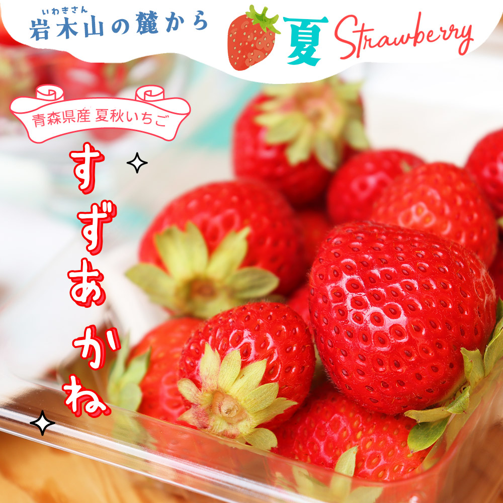 朝採り 完熟 いちご 【青森県産いちご すずあかね 180g以上×2パック