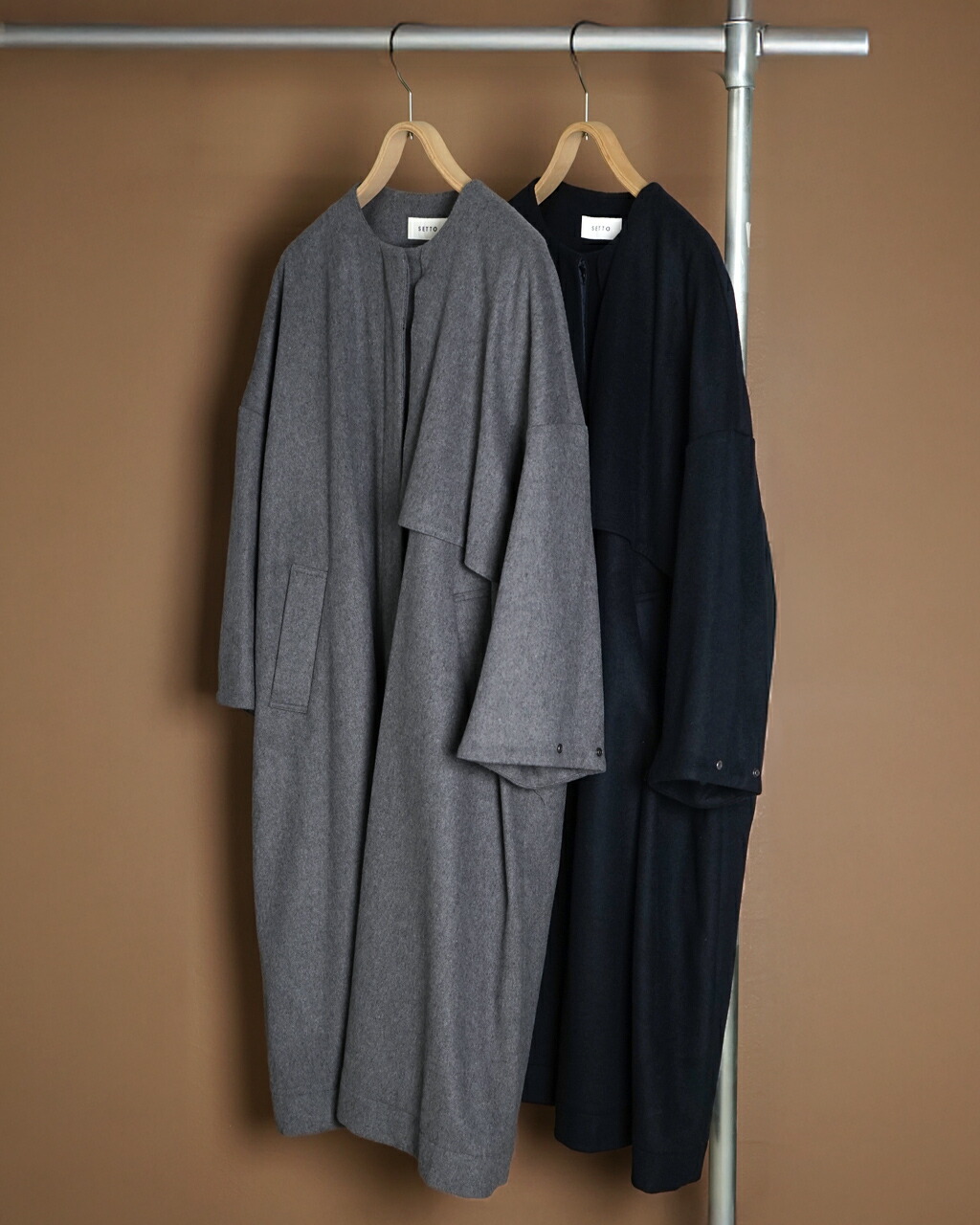 楽天市場】【SALE！20%OFF】セット SETTO ノーカラーコート gan coat