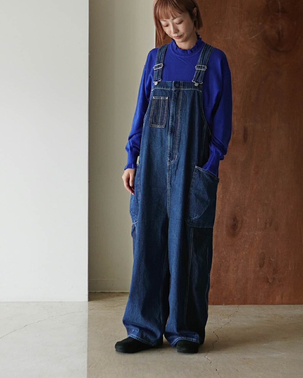 tumugu（ツムグ） サロペット キナリヘリンボンオックス 10ozデニム