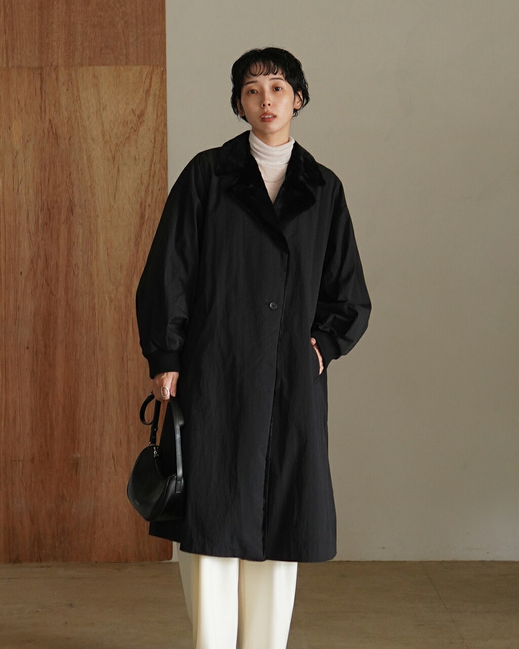mizuiroind（ミズイロインド） コート バック ボア ロングコート back