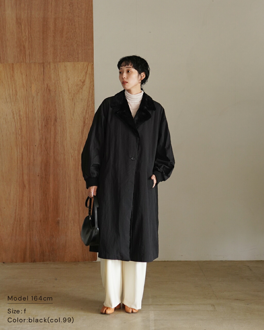 mizuiroind（ミズイロインド） コート バック ボア ロングコート back