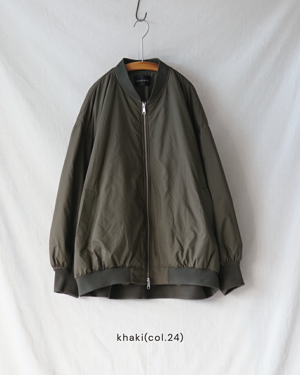 mizuiroind（ミズイロインド） ジャケット ワイド ジップ ダウン