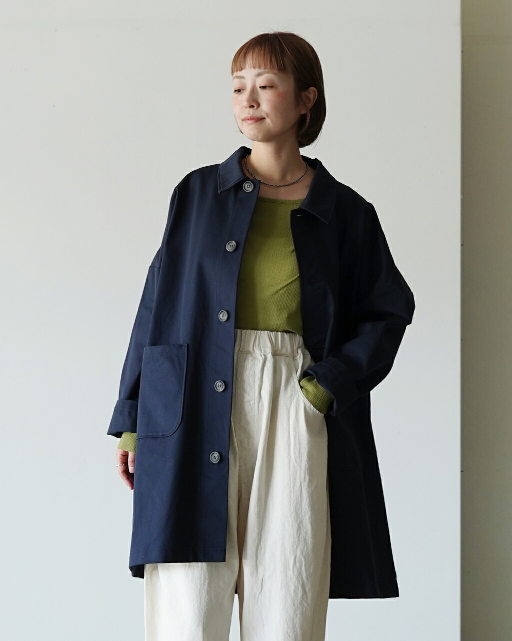 NARU（ナル） 定番チノクロス超撥水 ステンカラーコート レディース