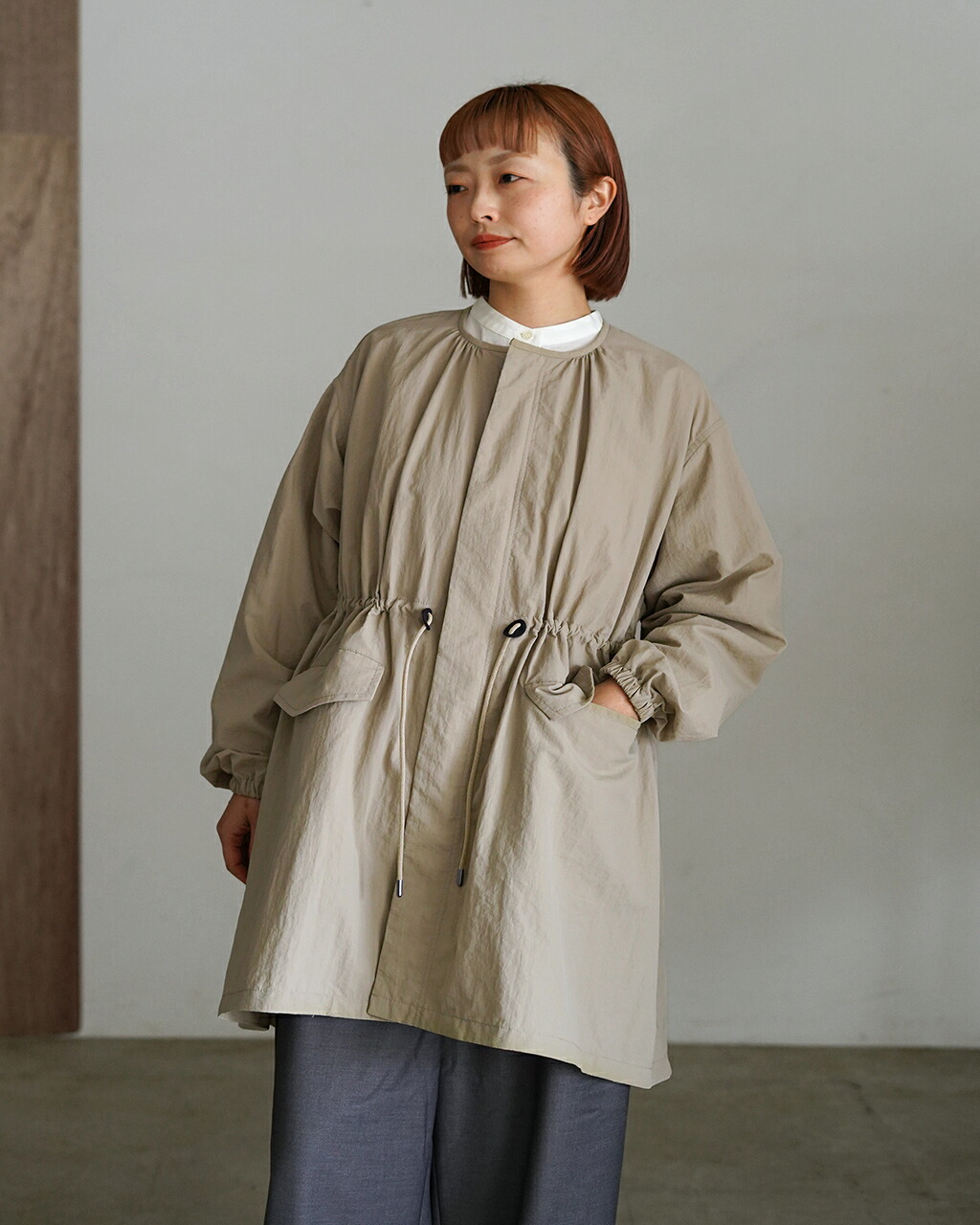 LE GLAZIK（ルグラジック） ル グラジック コート ナイロン ノーカラー