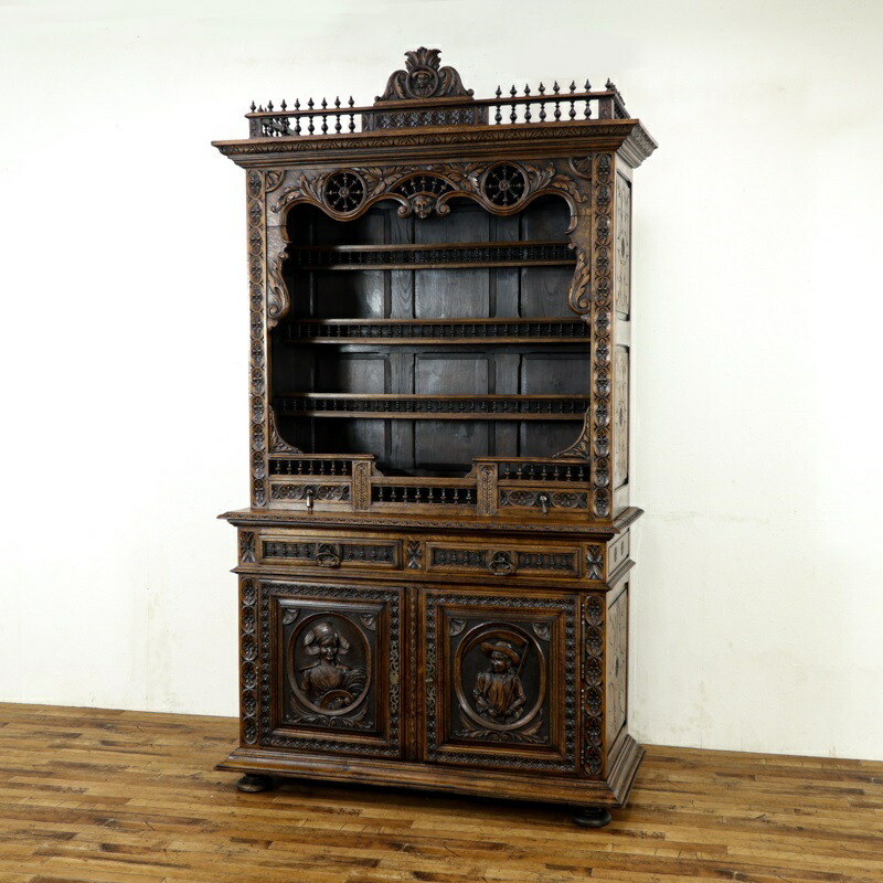 楽天市場】アンティーク キャビネット 棚 飾り棚 収納棚 大型 大きい