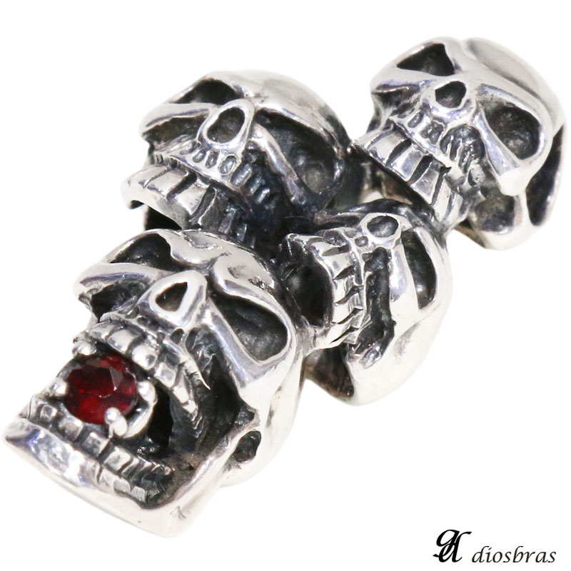 ペンダント トップ スカル 骸骨 クラウン 王冠 ブラック ジルコニア