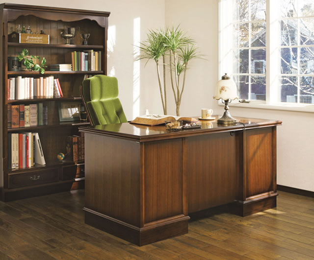 楽天市場】カリモク 書斎机 コロニアル デスク 幅1520mm【SC5041JK
