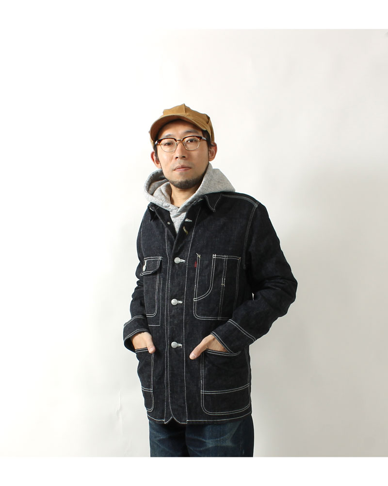 EIGHT-G(エイトジー) デニムカバーオール デニム襟 / 8JK-01B / 定番