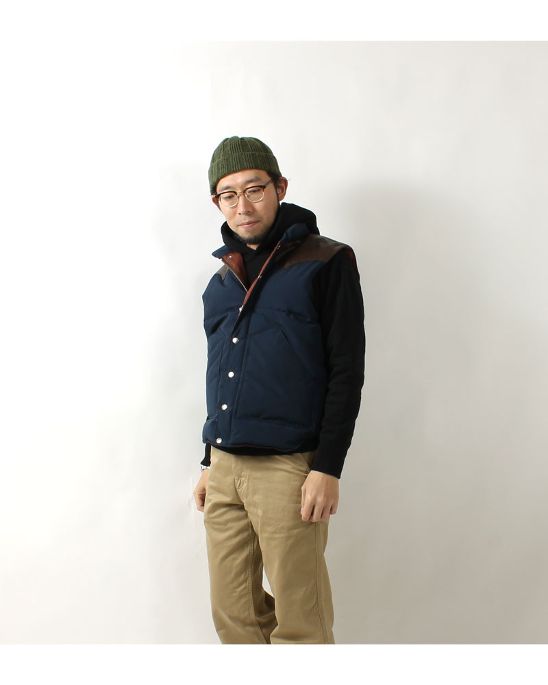 SUGAR CANE(シュガーケーン) レザーヨークT/Cダウンベスト / 2024秋冬