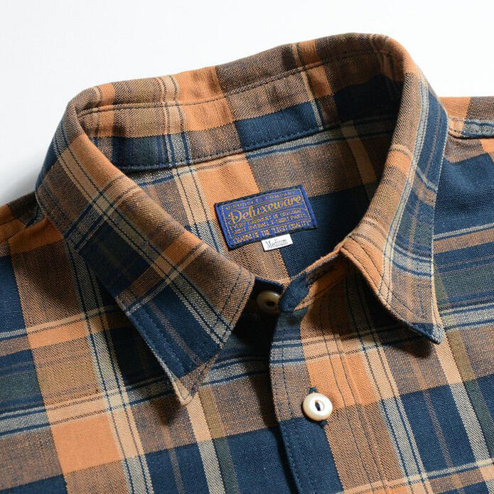 楽天市場】デラックスウエア DELUXEWARE ネルシャツ MV-15 ORANGE NAVY