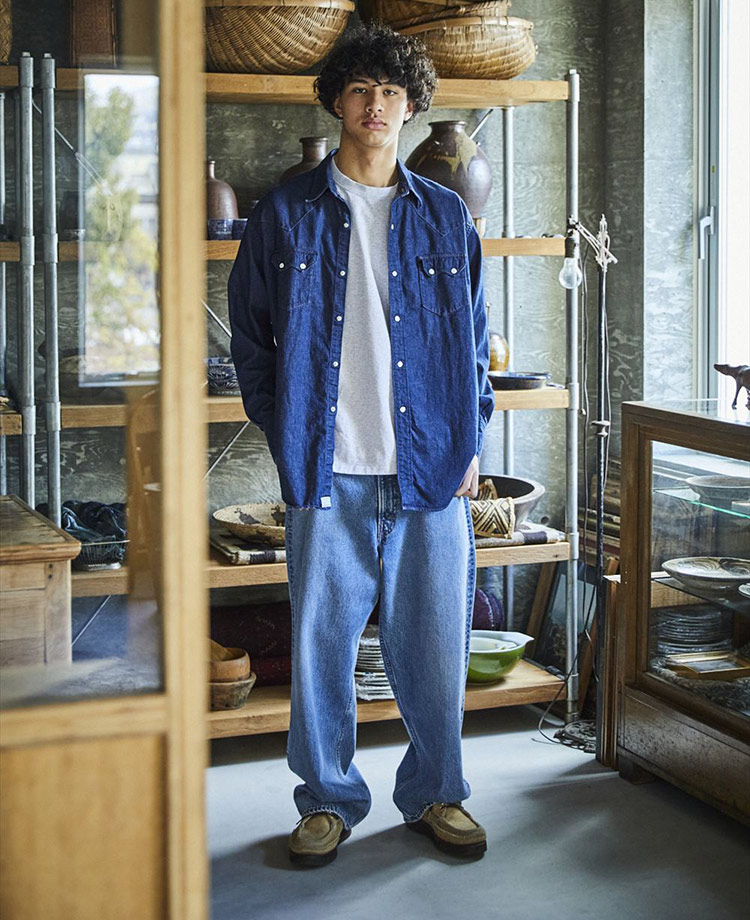 楽天市場】orSlow オアスロウ 01-8124-81 Denim Western Shirt デニム