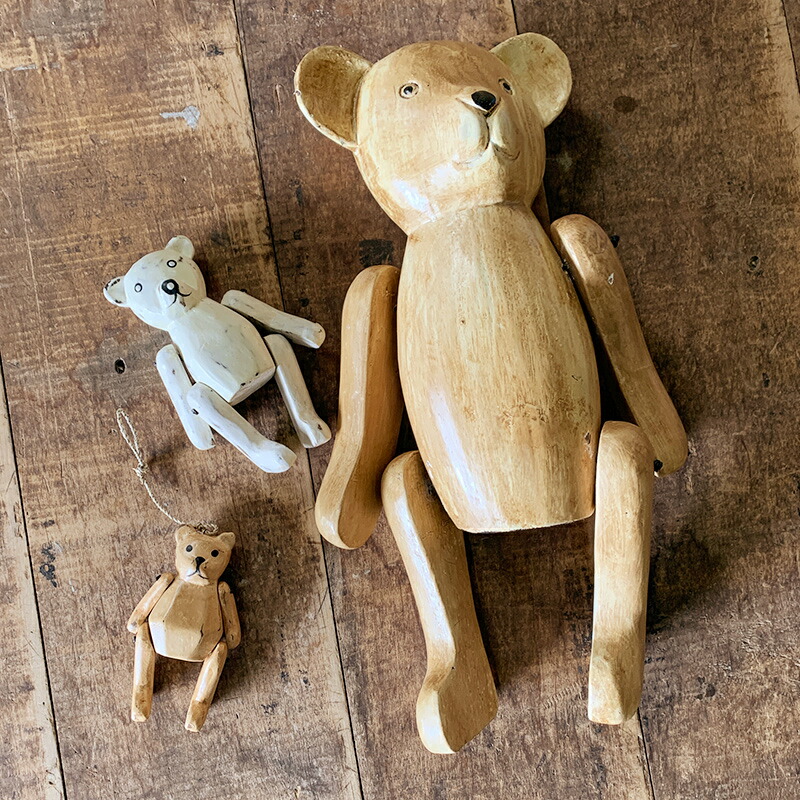 楽天市場】ウッドカービング テディ トイ【クマ テディベア 熊 動物