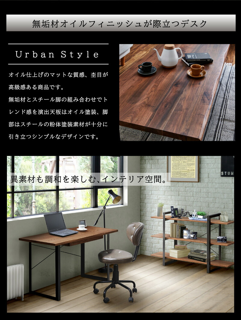 楽天市場】木製デスク おしゃれ 北欧 木製 ヴィンテージ シンプル 書斎