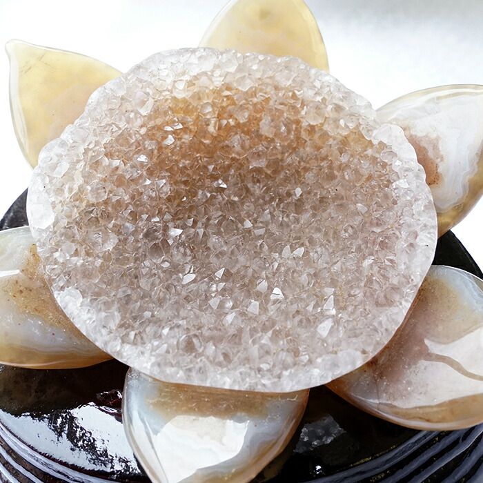 天然石の蓮ジオード ディスプレイ インテリア 雑貨