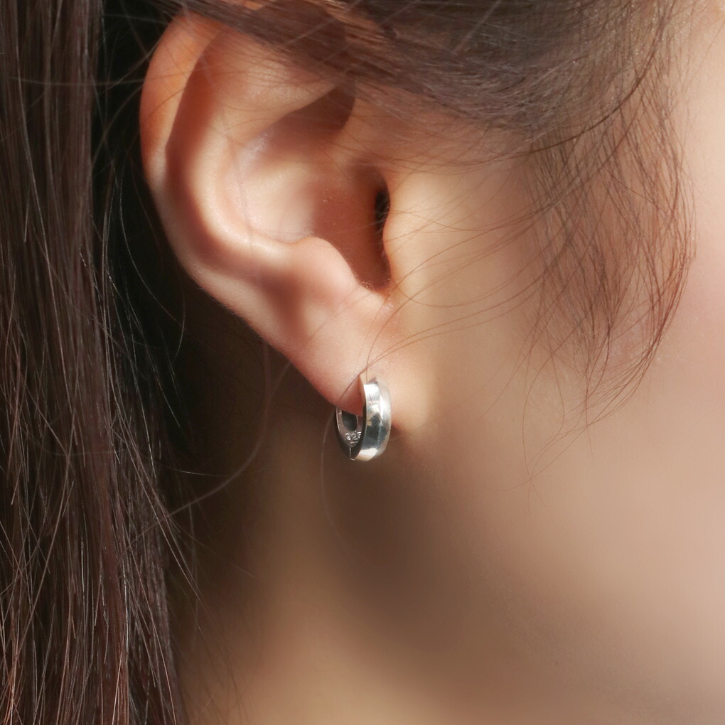 楽天市場】シンプル プレーン フープピアス ピアス 1P 片耳用 シルバー