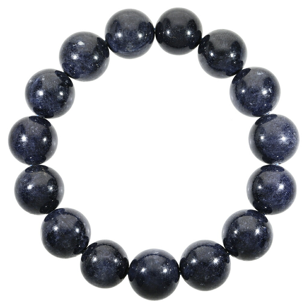 サファイア ブレスレット 大玉 14mm 19cm メンズ L レディース LL