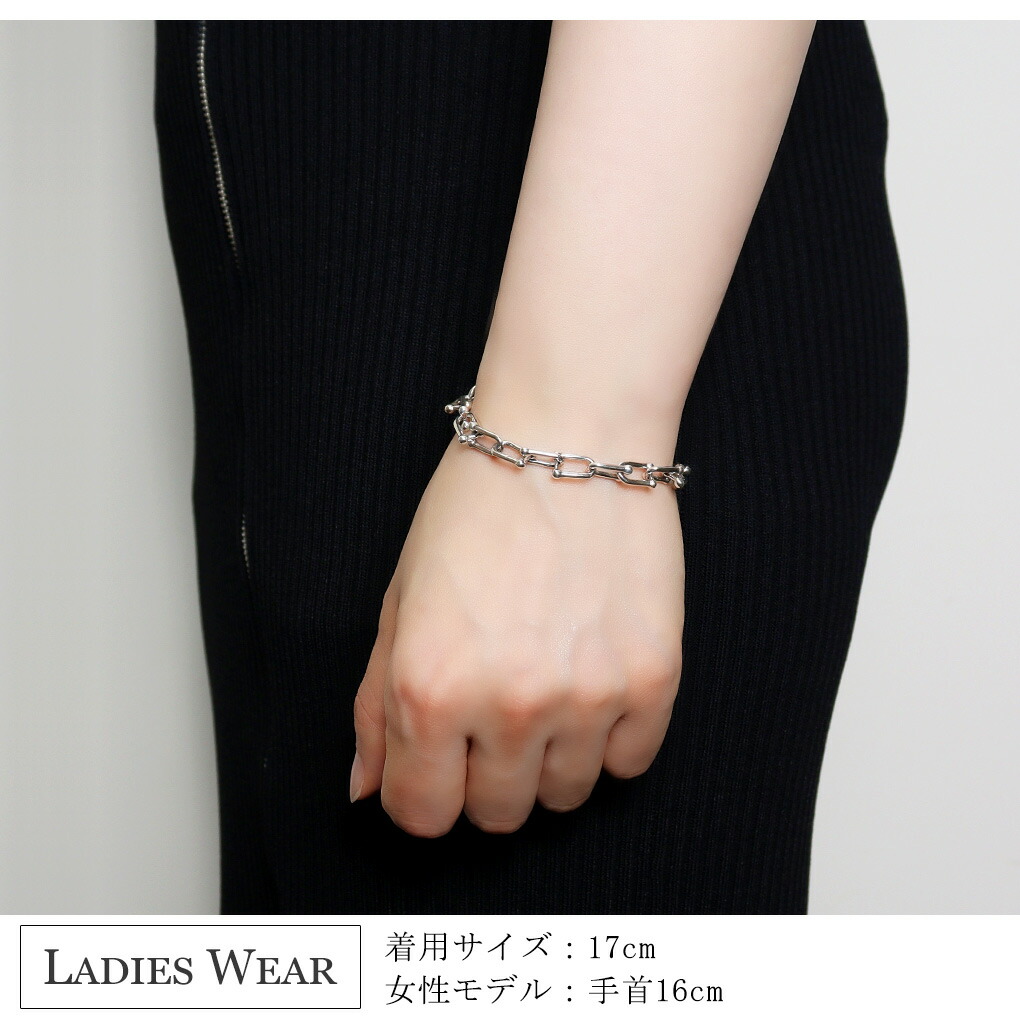 シルバー925 リンクチェーン ブレスレット シルバー 17～21cm シンプル