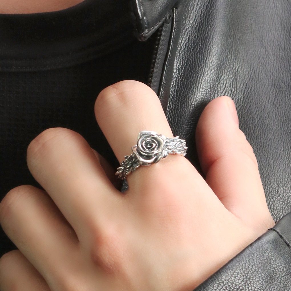 cure ローズ L リング 指輪 3～29号 シルバー 925 薔薇 バラ いばら 茨