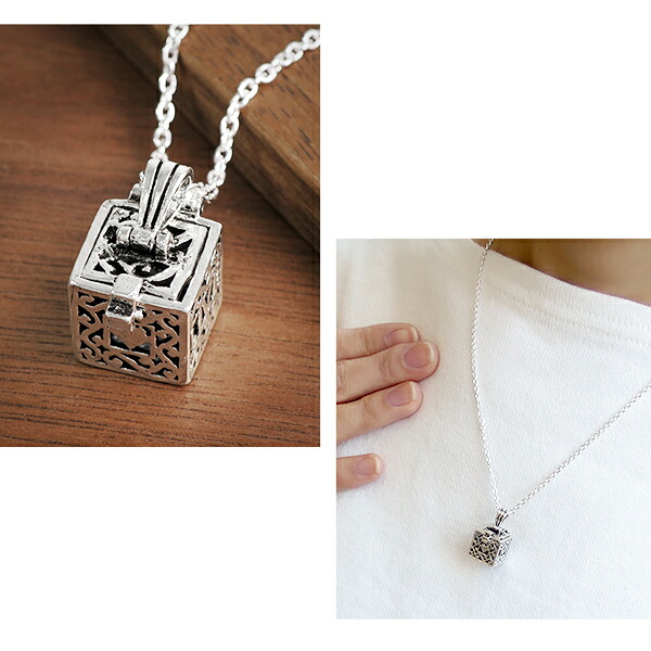 楽天市場】透かし レタード ボックス シルバー ネックレス (チェーン