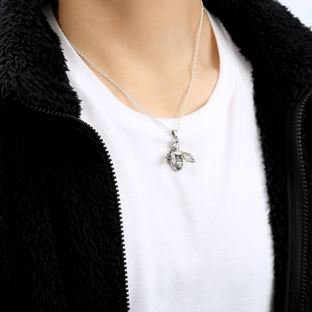 立体 ハチ 蜂 シルバー ネックレス ペンダント ペンダントトップ