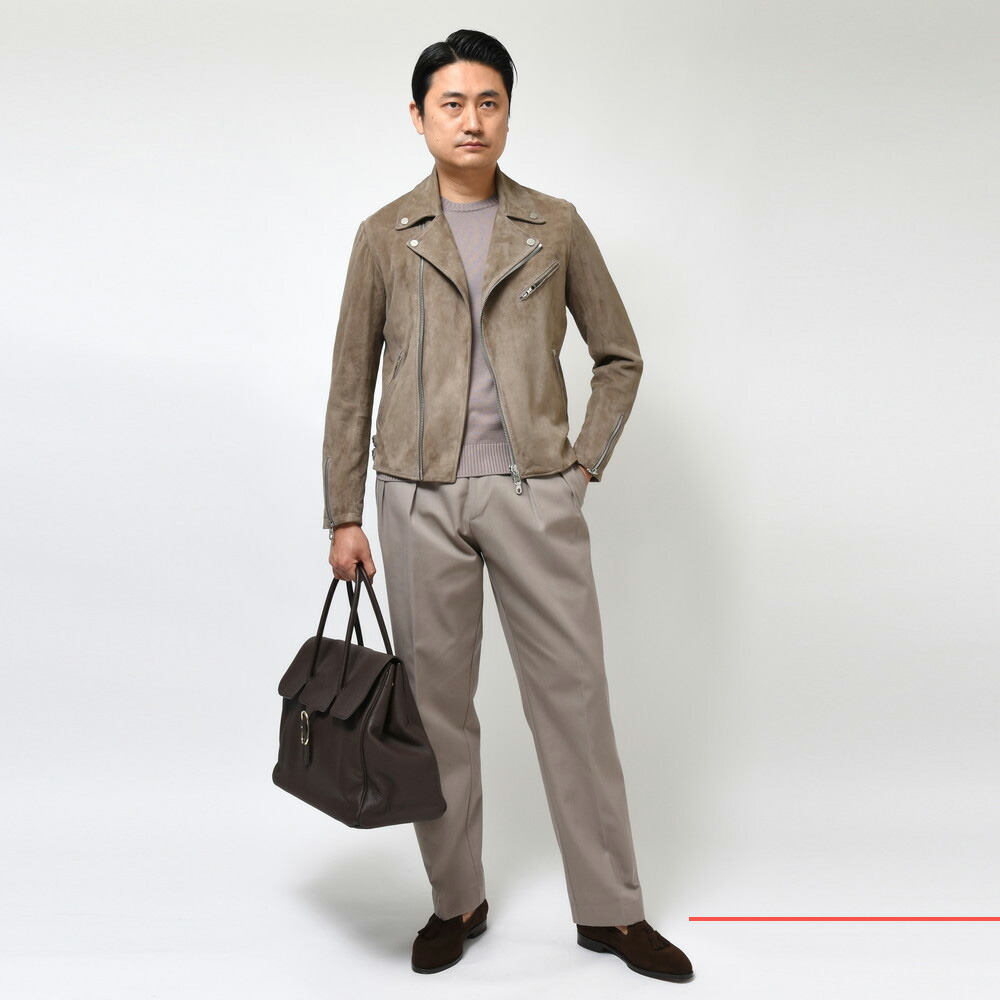 Cinquanta（チンクアンタ）ゴートスエードスタンドカラーダブル