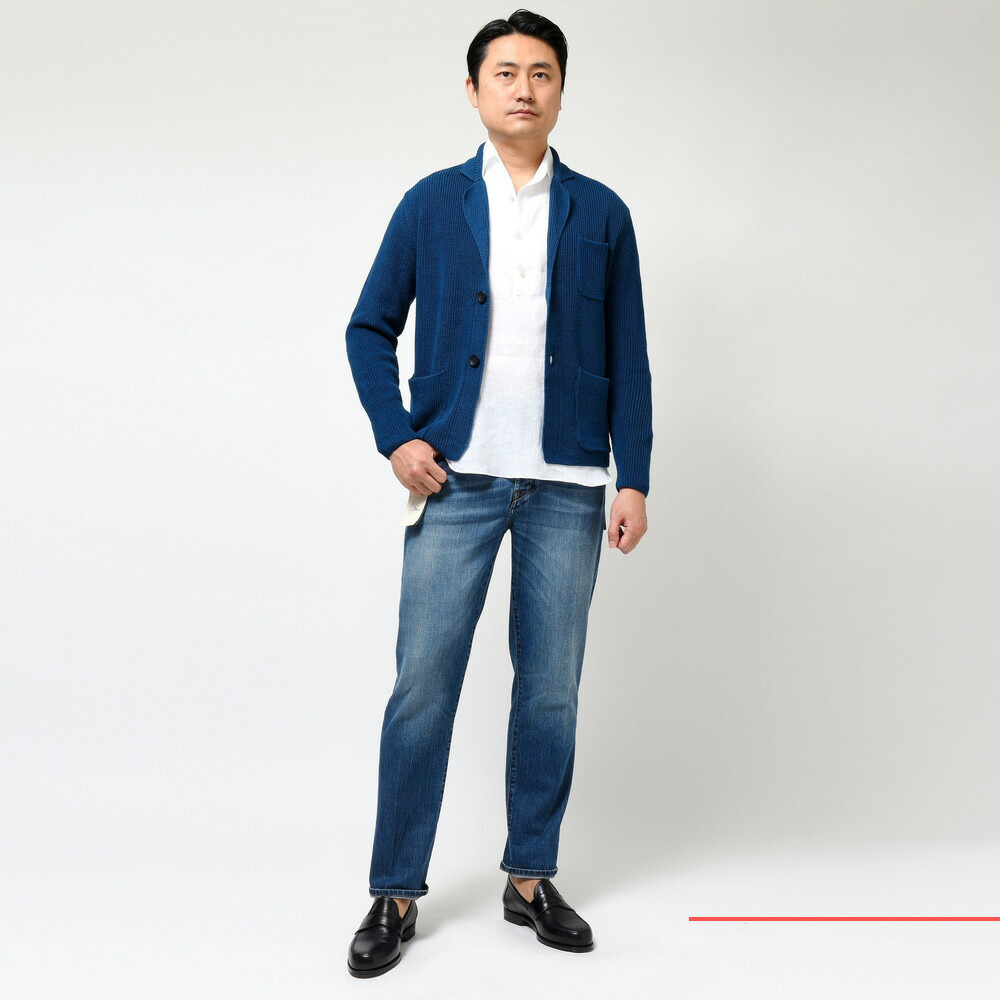 ZANONE（ザノーネ）7ゲージリネンコットン2Bニットジャケット GIACCA T