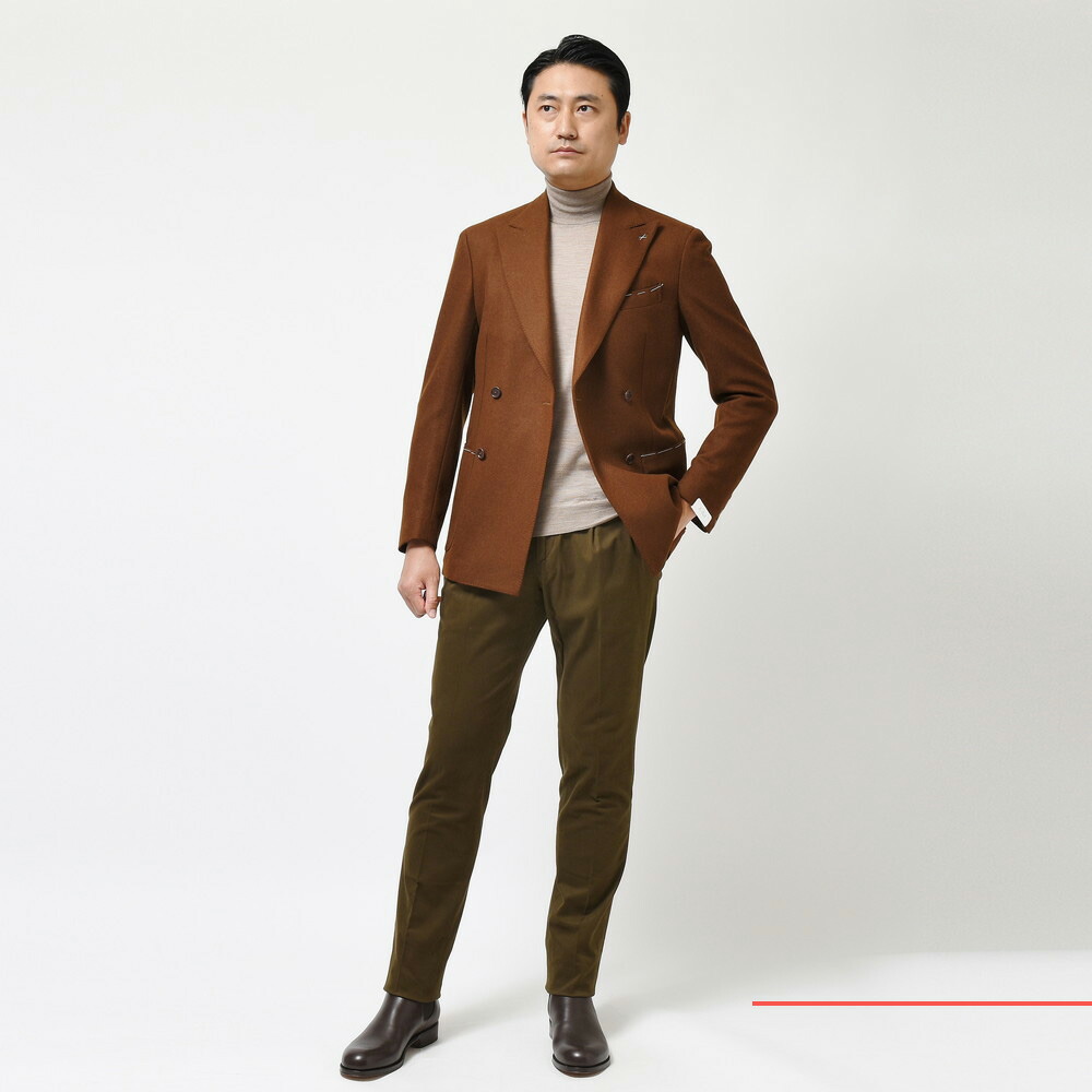 De Petrillo（デ ペトリロ）ウールダイアゴナルライトツィード4Bダブル