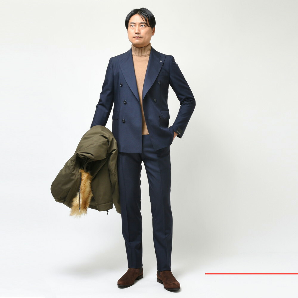 タリアトーレネイビー ダブルブレスト スーツベスト