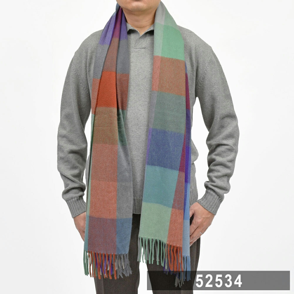 Joshua Ellis（ジョシュア エリス）カシミアブロックチェック大判