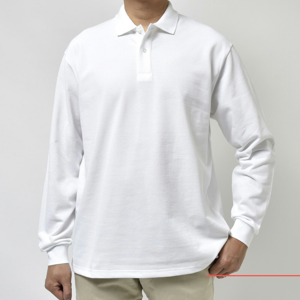 ELACIO（エラシオ）LOINGロワン コットン鹿の子ソリッドL/Sポロ