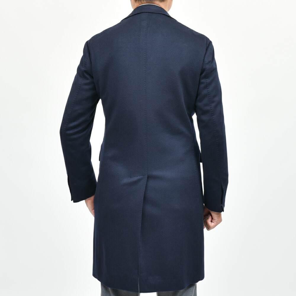 guji（グジ）カシミアフランネルソリッドチェスターフィールドコート