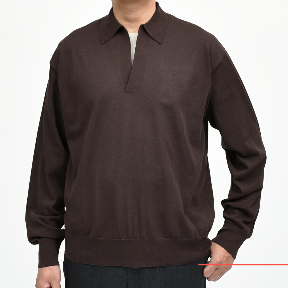 YLEVE（イレーヴ）コットンナイロンスキッパーニットポロ 170-5360011