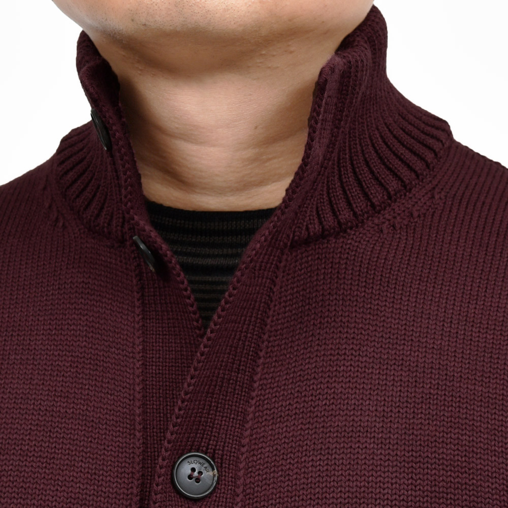 ZANONE（ザノーネ）5ゲージウールスタンドカラーニットカーディガン