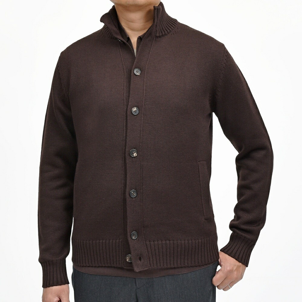 ZANONE（ザノーネ）5ゲージウールスタンドカラーニットカーディガン