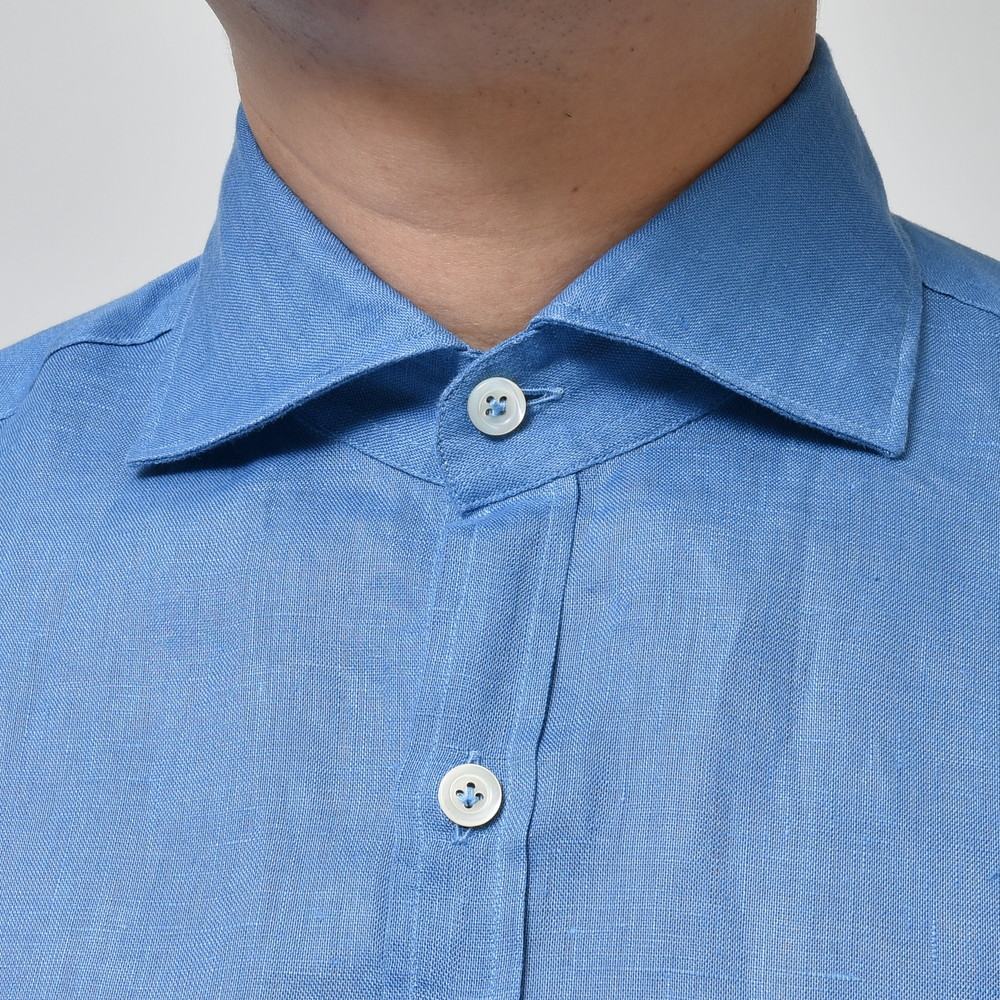 Giannetto（ジャンネット）リネンソリッドセミワイドカラーシャツ