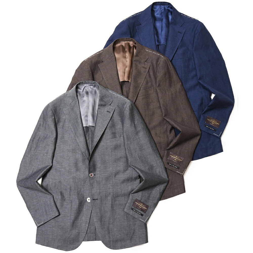 guji（グジ）ウールリネンソリッド3Bジャケット(MADE BY RING JACKET