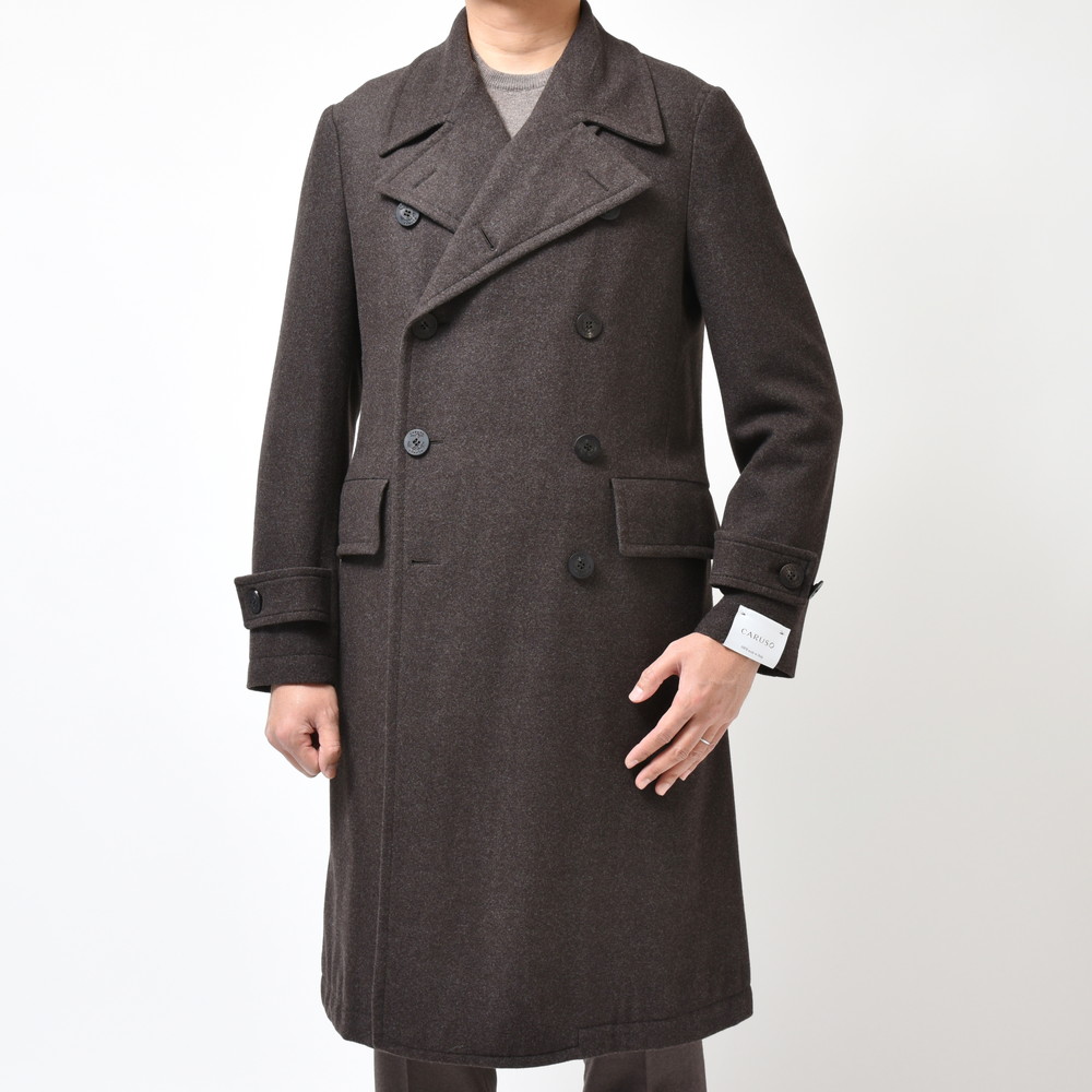 CARUSO（カルーゾ）ウールメランジフランネルダブルブレストミリタリー